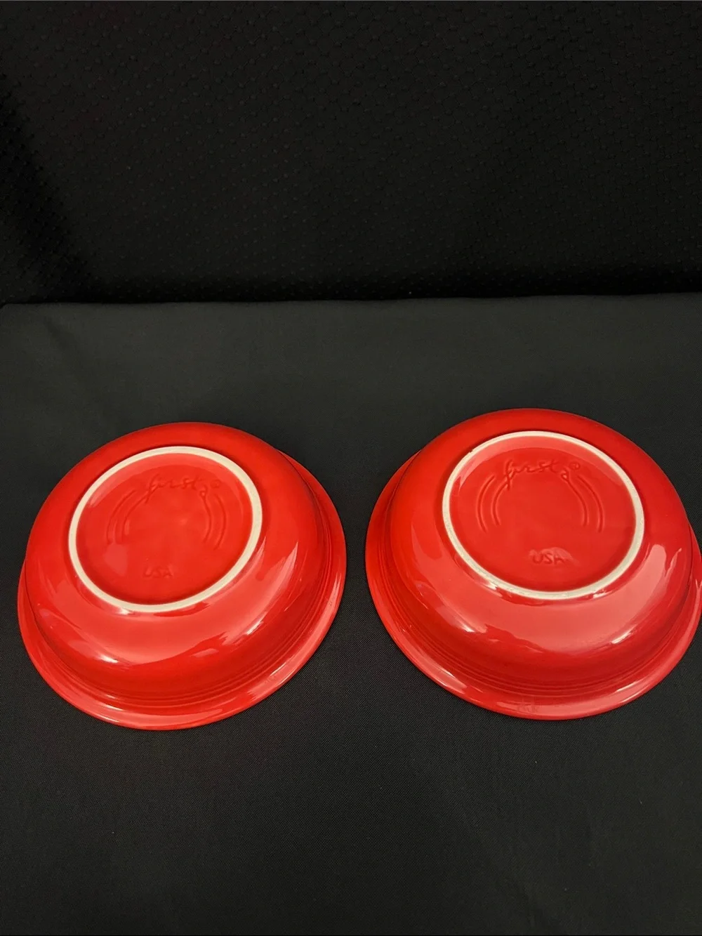 Fiesta Bright Red Ceramic Cereal Bowls - Set of 2